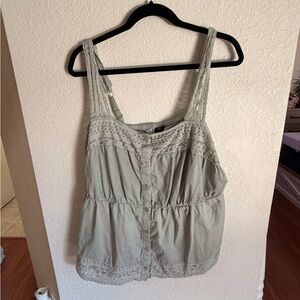 Torrid Light Gray Lace Button-Down Blouse